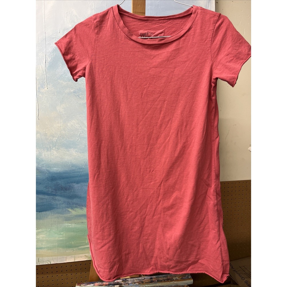 Frank & Eileen Harper Perfect Tee Pink Cotton Dress Midi Casual Tee Lab Size S